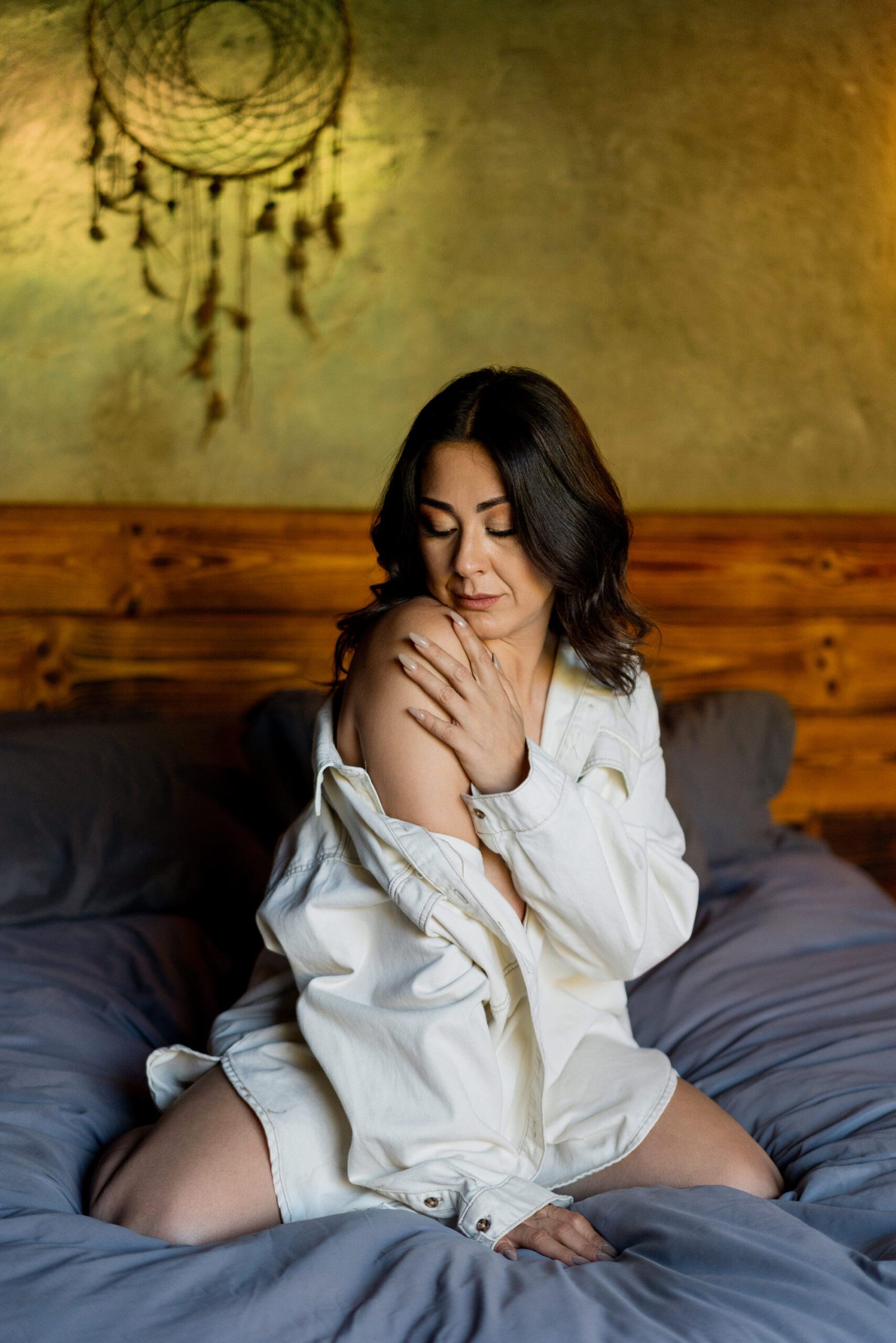 Retrato boudoir en luz natural por David Josué — Valle de Guadalupe, Ensenada